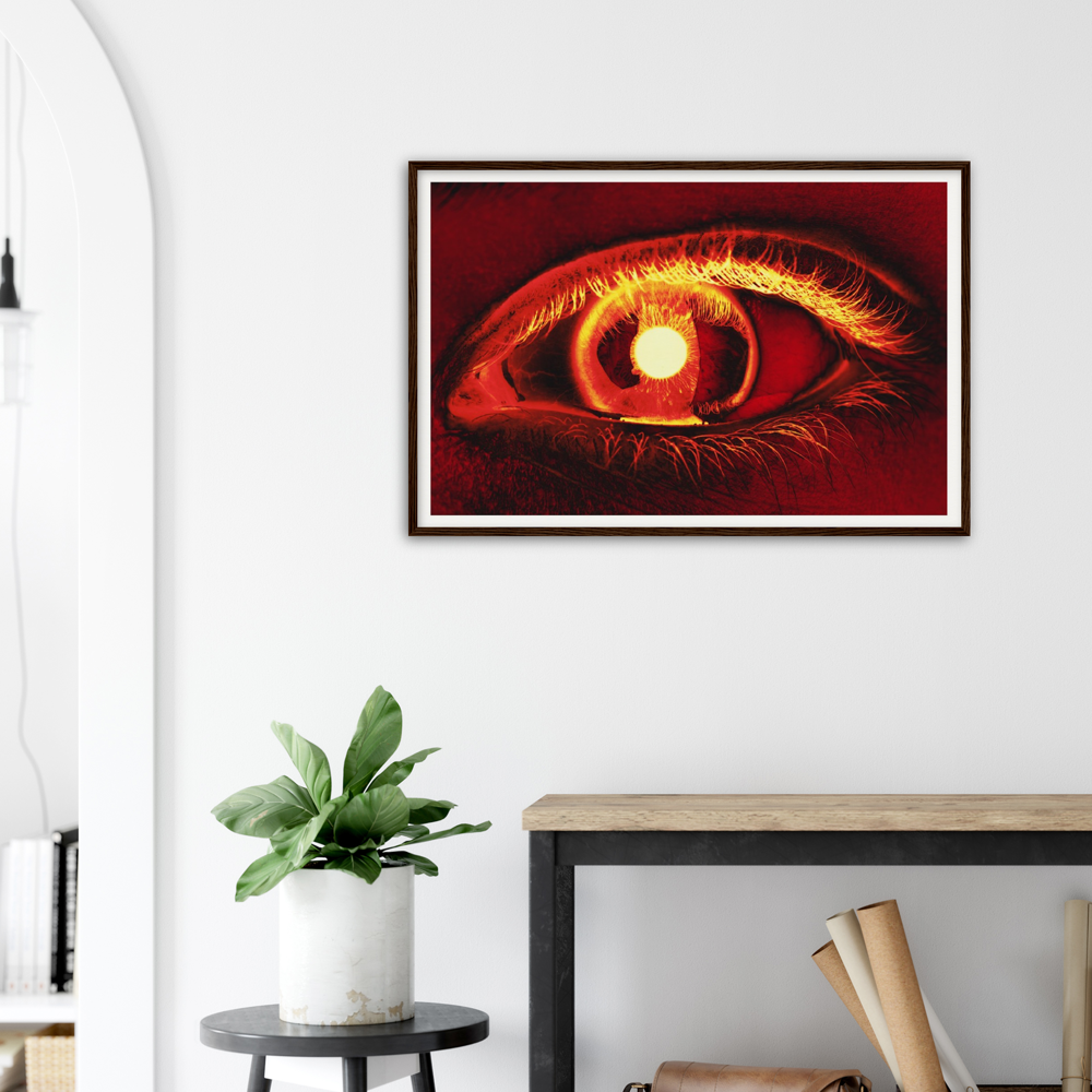 Fire Eye By Desert Lashes Archival Matte Paper Wooden Framed Poster