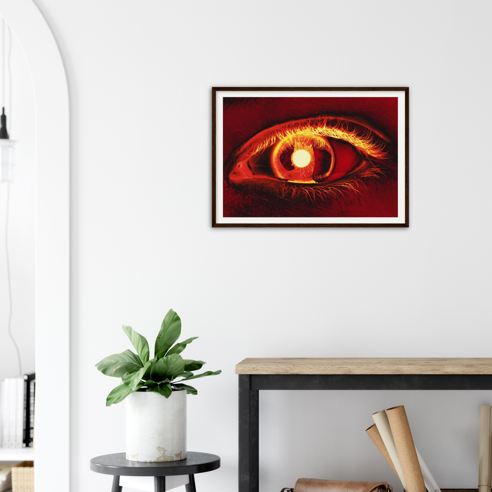 Fire Eye By Desert Lashes Archival Matte Paper Wooden Framed Poster